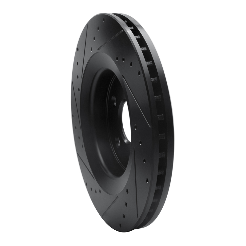 Jeep Grand Cherokee Brake Rotor (1) - Front Right - R1 Concepts - Drilled & Slotted - Black - `06-`10